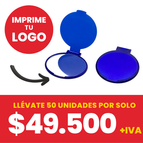 Espejo Economico De Bolsillo ( Azul, Impresion Full Color)