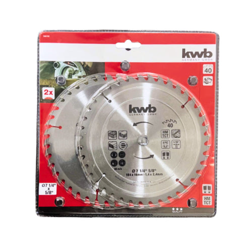Disco Sierra Circular 7.1/4" / 184mm 40 dientes 2un - KWB
