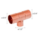 Tee Cobre So 3/4" X 3/4" X 1/2" 1U