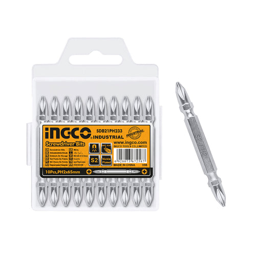 SET PUNTAS 10 PIEZAS INDUSTRIAL PH2-PH2 65M INGCO SDB21PH233
