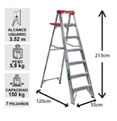 Escalera Aluminio Tijera 7 Peldaños 2.13 M. Cuprum
