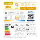 Ampolletas Led E27 luz calida 3000K 9W Kit 4un - Macrotel