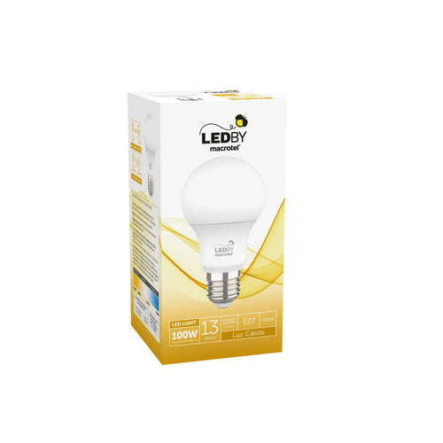 Ampolleta Led E27 luz calida 3000K 13W - Macrotel