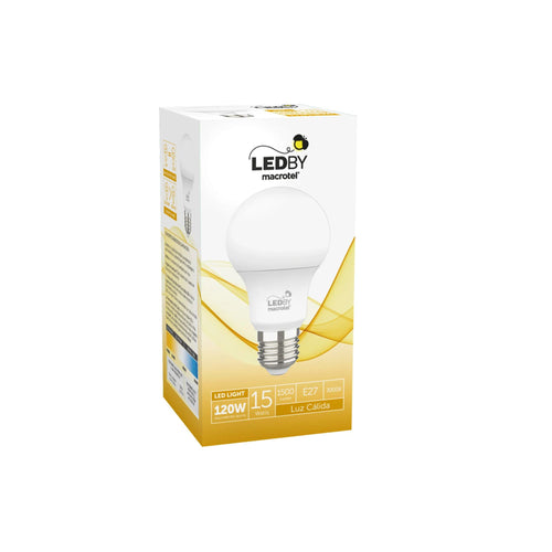 Ampolleta Led E27 luz calida 3000K 15W - Macrotel