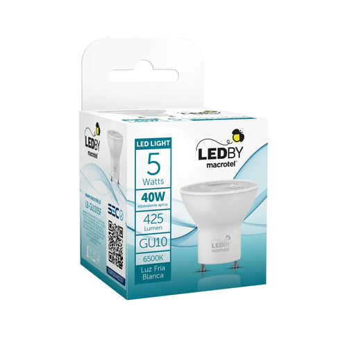 Ampolleta Led GU10 luz fria 6500K 5W - Macrotel