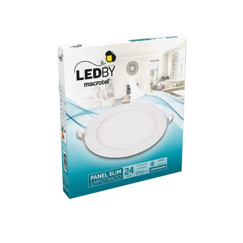 Panel Led Slim Empotrado Cuerpo de Aluminio luz fria 6500K 24W - Macrotel