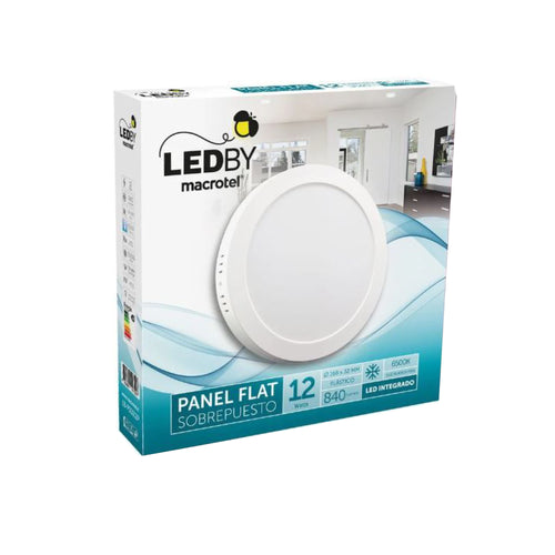 Panel Led Slim Sobrepuesto Cuerpo de Aluminio luz fria 6500K 12W - Macrotel