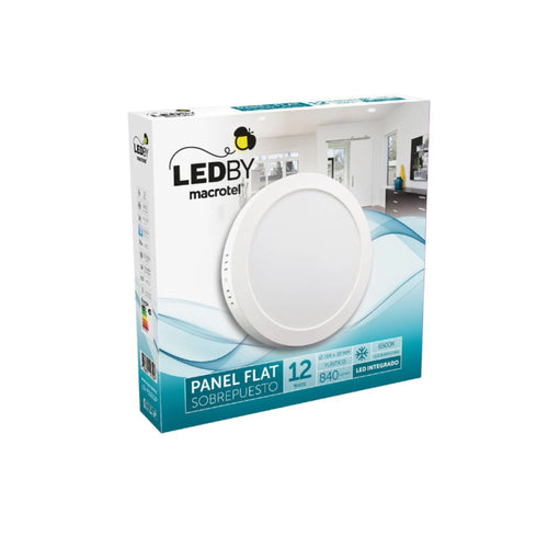 Panel Led Slim Sobrepuesto Cuerpo Plastico luz fria 6500K 12W - Macrotel