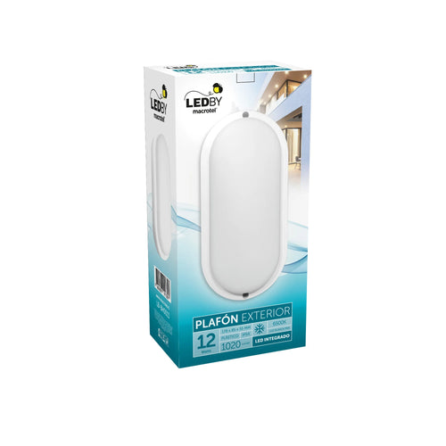 Foco LED tipo tortuga Exterior Cuerpo Plastico luz fria 6500K 12W - Macrotel