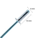 Remache Tipo Pop 4X15 Mm 200 Unidades