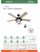 VENTILADOR DE TECHO HUNTER SANTORINI 54