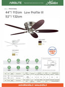 VENTILADOR DE TECHO HUNTER LOW PROFILE
