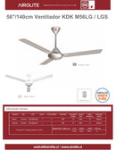 VENTILADOR DE TECHO KDK M56LG PLATEADO