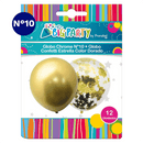 Pack Globo Chrome Dorado + Confeti Estrella Dorada Big Party