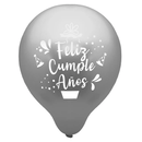 Globo Chrome N°10 Feliz Cumpleaños Dorado-Plateado 12 Unidades Big Party