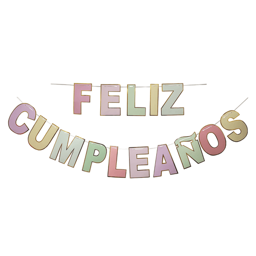 Guirnalda Feliz Cumpleaños Color Pastel Big Party