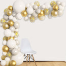 Set Decoración Blanco-Dorado (110 Globos + Accesorios)