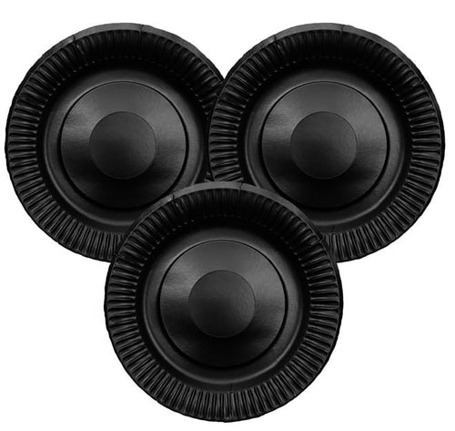 Plato Carton Negro 23 Cm 10 Unidades Cory