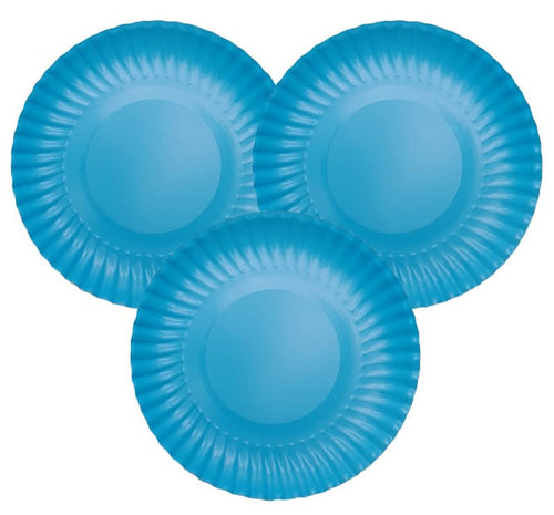 Plato Carton Celeste 23 Cm 10 Unidades Cory