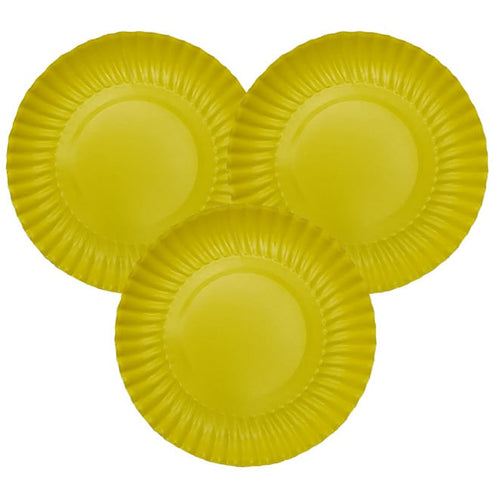 Plato Carton Amarillo 23 Cm 10 Unidades Cory