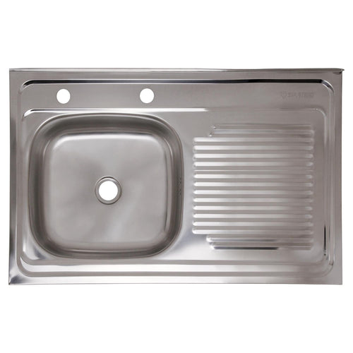 Lavaplatos Sobreponer Derecho 1 Cubeta(S) 50X14.6X80 Cm Acero Inoxidable