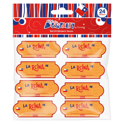Sticker Para Vasos 24 Pcs Big Party