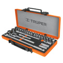 Juego de dados 1/2" 25 piezas, mixto - Truper