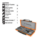 Juego de dados 1/2" 25 piezas, mixto - Truper