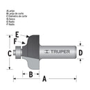 Fresa para perfilar con guia 1.1/8" - Truper