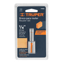 Fresa recta 2 filos 1/4" mediana - Truper