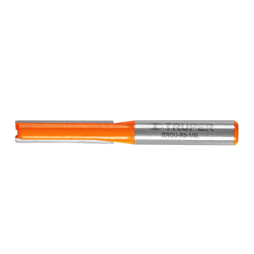 Fresa recta 2 filos 1/4" larga - Truper
