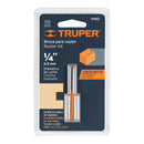 Fresa recta 2 filos 1/4" larga - Truper