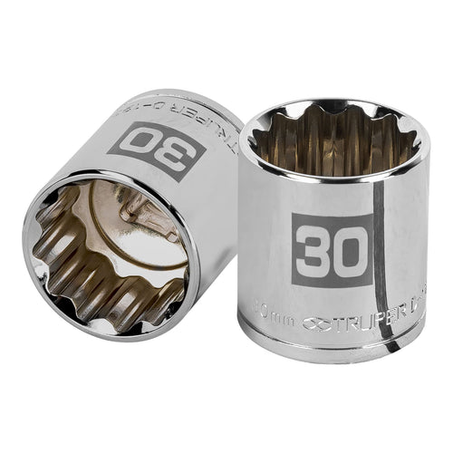 Dado Poligonal Milimetrico Cuadrante 1/2" 30mm - Truper