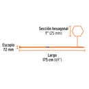 Chuzo Hexagonal 1" x 175cms BAP-175 - Truper