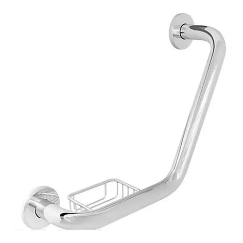 Barra de seguridad cromada con jabonera D25mm L40" - Taumm