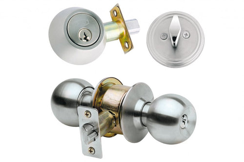 Combo Ball Cerradura Acceso + Cerrojo Inoxidable