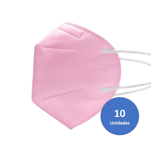 Mascarilla Protectora KN95 Colores Rosado 10un. - Generico