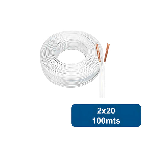 Cable Paralelo 2x20 AWG 100mts Blanco - Generico