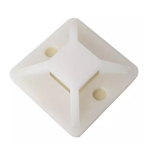 Base autoadhesiva para amarras plasticas 100un 20x20mm - Generico