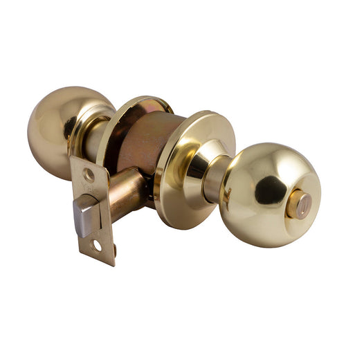 Cerradura Cilíndrica Baño-Dormitorio Bronce Pulido