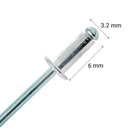 Remache Tipo Pop 3,2X6 Mm 100 Unidades