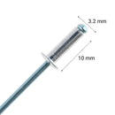 Remache Tipo Pop 3,2X10 Mm 100 Unidades
