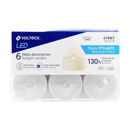 Juego de mini velas LED 6un - Volteck