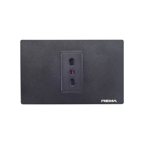 Enchufe 10/16A Simple Linea Arrayan Negro - Rema