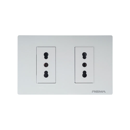 Enchufe 10/16A Doble Linea Arrayan Marfil - Rema