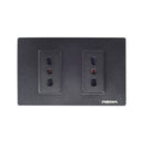 Enchufe 10/16A Doble Linea Arrayan Negro - Rema