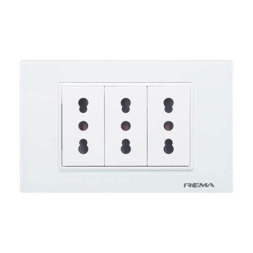 Enchufe 10/16A Triple Linea Arrayan Marfil - Rema