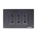 Enchufe 10/16A Triple Linea Arrayan Negro - Rema