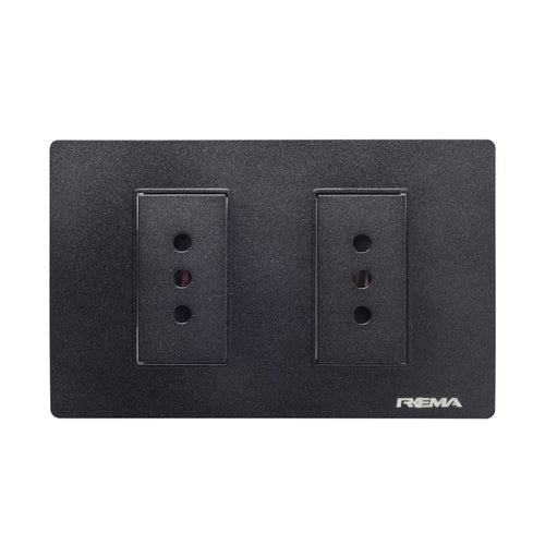 Enchufe Doble Linea Arrayan Negro - Rema