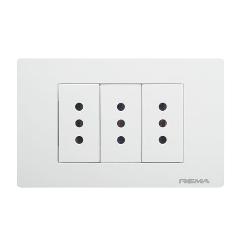 Enchufe Triple Linea Arrayan Marfil - Rema